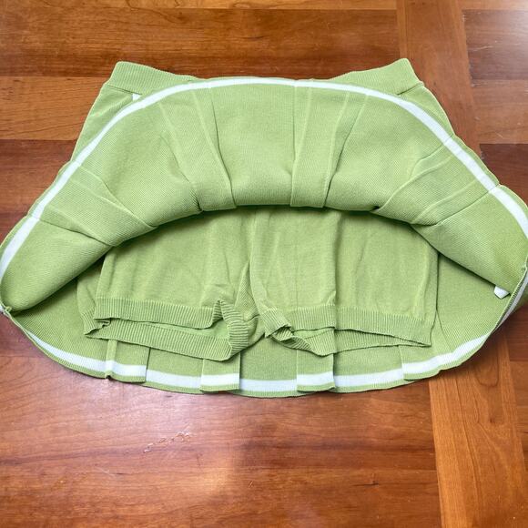 Daisy Sage Green Pleated Mini Skirt Women’s Large Preppy Tenniscore Knit Skort - Picture 10 of 11